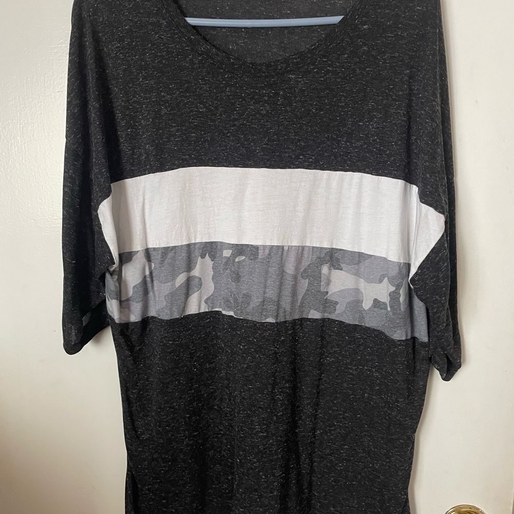 Black and Gray Striped T-Shirt